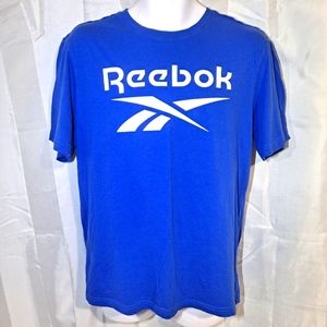 Reebok T-shirt Adult Large Unisex Blue Short Sleeve Crew Neck 💯 Cotton